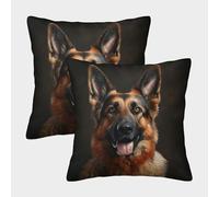 MEFESE 3D Printed German Shepherd Dog Throw Pillow Covers Square Throw Pillow Decorative Super Soft Pack of 2 for Home Couch Sofa Decorative, Gifts 40x40cm