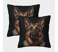 MEFESE 3D Printed German Shepherd Throw Pillow Covers Cool Dogs Throw Pillow Case Decorative Super Soft Pack of 2 for Patio,Couch, Tent, Balcony And Sofa 40x40cm