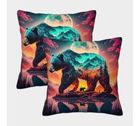 MEFESE 3D Printed Polar Bear Throw Pillow Covers Square Throw Pillow Decorative Super Soft Pack of 2 Home Decor for Sofa Bedroom 40x40cm