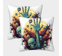 MEFESE 3D Printed Zombie Square Pillowcases Horror Zombie Throw Pillow Case Decorative Super Soft Pack of 2 for Patio,Couch, Tent, Balcony And Sofa 40x40cm