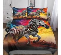 MEFESE Rainbow Zebra 3D Printed Duvet Cover Set,Warm&Comfy Bedding,Cosy Colourful Animals Quilt Covers for All Seasons Easy Care Comforter Cover for Kids Adult Teens Zipper Close King（220x240cm）