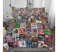 MEFESE Rock First 3D Printed Duvet Cover Set,Warm Comfy,Cosy Punk Rock Music Quilt Covers,Microfiber Bedding Comforter Cover Easy Care with Zipper Closure for Kids Adult Teens Double（200x200cm）
