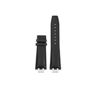 Mefloar Fit for Maurice Lacroix AIKON AI6007 AI6008 AI6058 AI6038 1018 Leather/Nylon Watch band Stainless steel Connector(E Black silver-no buckle,For AI6058)