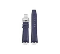 Mefloar Fit for Maurice Lacroix AIKON AI6007 AI6008 AI6058 AI6038 1018 Leather/Nylon Watch band Stainless steel Connector(G Blue Siver-Siver,For AI6058)
