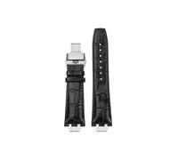 Mefloar Fit for Maurice Lacroix AIKON AI6007 AI6008 AI6058 AI6038 1018 Leather/Nylon Watch band Stainless steel Connector(F Black Siver-Siver,For AI6038)