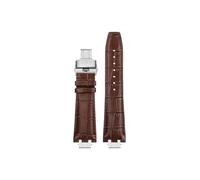 Mefloar Fit for Maurice Lacroix AIKON AI6007 AI6008 AI6058 AI6038 1018 Leather/Nylon Watch band Stainless steel Connector(F Brown Siver-Siver,For AI6008)