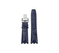 Mefloar Fit for Maurice Lacroix AIKON AI6007 AI6008 AI6058 AI6038 1018 Leather/Nylon Watch band Stainless steel Connector(C Blue-silver,For AI6008)