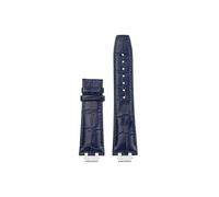 Mefloar Fit for Maurice Lacroix AIKON AI6007 AI6008 AI6058 AI6038 1018 Leather/Nylon Watch band Stainless steel Connector(D Blue silver-no buckle,For AI6007)