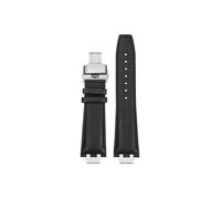Mefloar Fit for Maurice Lacroix AIKON AI6007 AI6008 AI6058 AI6038 1018 Leather/Nylon Watch band Stainless steel Connector(G Black Siver-Siver,For AI6007)