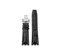 Mefloar Fit for Maurice Lacroix AIKON AI6007 AI6008 AI6058 AI6038 1018 Leather/Nylon Watch band Stainless steel Connector(C Black-silver,For AI6007)