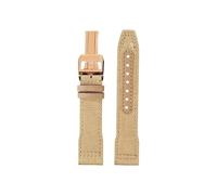 Mefloar Nylon Watch band Fit for IWC Pilot Mark 18 Spitfire fighter jet Portugal IW377714 IW327004 IW377709 IW388101(A-Khaki Rose Gold,22mm)