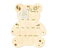 mefocou Baby Shower Photo Display Board | Photo Frame for Baby Shower,Cute Wooden Picture Frame for First Birthday Adoption Day Celebration Foster Families Travel Memory Preservation