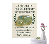 mefocou Cards, 2d School Bus Cards for Toddler, Supportive Desk Decor Souvenir with Message for Birthday Christmas Holiday Graduation Friends Girls