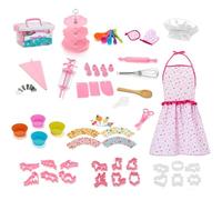 mefocou Children's Baking Set - Kids Cooking and Baking Toy Set with Storage Case - Complete Cooking Supplies for the Junior Chef - Kids Baking Set for Girls & Boys