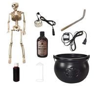mefocou Floating Potion Bottle Cauldron | Mist Maker Fogger with Black Witch Cauldron | Party Decoration Spooky Prop for Festive Home Indoor Kitchen Mantel Garden Table Yard