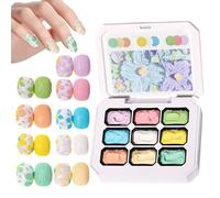 mefocou Gel Paint for Nails,Paint Nail Gel - 9 Colors Art Glue Palette for Sculpture, Drawing, Molding, Decoration, Manicure, Salon, Home, Girls, Women