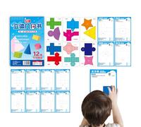 mefocou Geometry Workbook | Interactive Pull-String Geometry Learning Kit | Toy Pull String for Learning Teaching Volume Surfaces Area Families Students Kids Ages 5-12