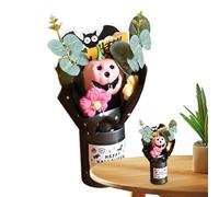 mefocou Halloween Pumpkin Flowers - Party Pumpkin Bouquet - Artificial Flowers with Eucalyptus Leaves Decoration Indoor Home Table Centerpiece for Halloween Party Mantel