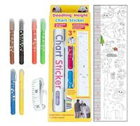 mefocou Height Chart, Doodling Height Measure Decals, Wipeable Nursery Multi-Functional Growth Sticker for Kids' Room Bedroom Classroom Playroom