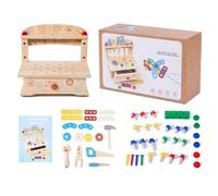 mefocou Kids Tool Sets for Boy - Wooden Work Bench Construction Toys,Realistic Construction Games for Preschoolers Kids Girls Homeschool Classroom Indoor Outdoor Backyard Playroom
