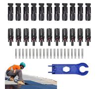 mefocou Solar Panel Connectors, 10-pair Solar Panel Adapter Connectors, High-Efficiency Waterproof Male Female Wire Crimping Tools for Home Ground Photovoltaic