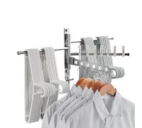 mefocou Swing Arm Towel Rack | Multi Towel Bar Swivel Rack 4-Arm | Swing out Organizer Wall Mount Hanger for Laundry Room Shower Room Balcony Gym Dorm Salon Kitchen