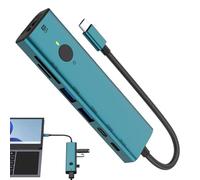 mefocou USB C Hub - USB3.0 Adapter - Portable 7 Ports Splitter with Sleep Screen Function 4K 5Gbps Transfer for Desktop PC Laptop Monitor Support