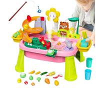 mefocou Water Table for Kids | Kids Sand Water Table with Electric Pump,Educational Pretend Play Fishing Game Sensory Toy for Ages 3-8 Boys Girls Travel Beach Birthday Backyard Daycare Camping School