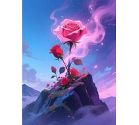 Mefooge Rose Diamond Art Kits Adults,5D Diamond Painting Kit for Beginners,Full Drill Gem Art Kits for Adult,DIY Cross Stitch Arts Crafts Embroidery Kit for Home Wall Decor-Square Drill-40x70cm-C605