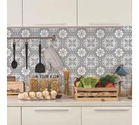 mefound 25Pcs Tile Sticker Vintage Green Moroccan Self Adhesive Tiles Transfer Sticker for Bathroom Kitchen, Peel and Stick DIY Splashback for Cooker Adhesive Vinyl Wall Decoration15cm/6inch