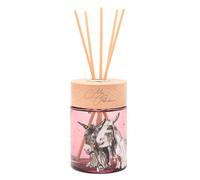 Meg Hawkins 150ml Reed Diffuser - Donkey Wildflower Meadow Scent - Glass Bottle And Gift Box With Watercolour Wildlife Design - Long-Lasting Home Fragrance