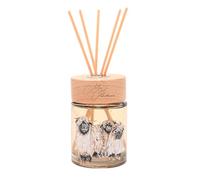 Meg Hawkins 150ml Reed Diffuser - Sheep Cashmere & Wool Scent - Glass Bottle And Gift Box With Watercolour Wildlife Design - Long-Lasting Home Fragrance
