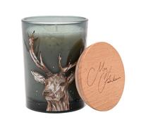 Meg Hawkins 250g Candle - Glass Jar with Watercolour Wildlife Design - Luxury Fragranced Home Décor Gift. (Stag)