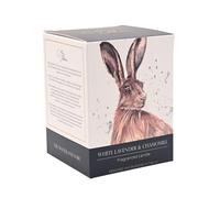 Meg Hawkins 250g Candle - Glass Jar with Watercolour Wildlife Design - Luxury Fragranced Home Décor Gift. (Hare - White Lavender & Chamile)