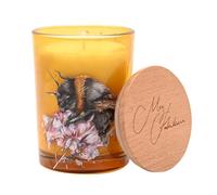 Meg Hawkins 250g Candle - Glass Jar with Watercolour Wildlife Design - Luxury Fragranced Home Décor Gift. (Bumble Bee)