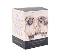 Meg Hawkins 250g Candle - Glass Jar with Watercolour Wildlife Design - Luxury Fragranced Home Décor Gift. (Sheep - Soft Cotton & Cashmere)