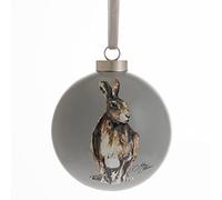 Widdop Meg Hawkins Festive Ceramic Tree Decoration Bauble - Hare