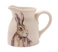 Meg Hawkins Ceramic Country Hare Jug/Pitcher - Cream, Natural, Brown - 21 cm