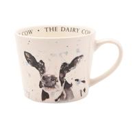 Meg Hawkins Ceramic Mug - Cow Design - Watercolour Wildlife Illustration Cup for Everyday Use and Countryside Inspired Gifting - 390ml