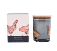 Meg Hawkins Glass Candle 250g Chickens - Honey & Oats in Blue Meg Hawkins Blue