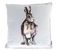 Meg Hawkins Hare Design Grey Cushion 40cm Square