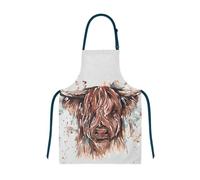 Meg Hawkins Highland Cow Watercolour Design Cotton Adult Apron