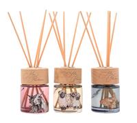 Meg Hawkins Mini Reed Diffusers Set Of 3 - The Farm - Gift Box With Watercolour Wildlife Design - Countryside Inspired Home Fragrance Collection