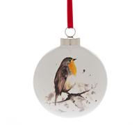 Meg Hawkins Robin Ceramic Bauble 8cm
