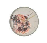Meg Hawkins Round Wall Clock 30 cm Highland Cow