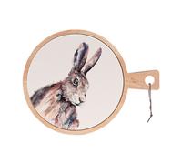 Meg Hawkins Rubber Wood & Ceramic Serving Board Hare 27 x 35 cms