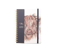 Meg Hawkins 'The Hebrides' Highland Cow Watercolour Design A5 Notebook [Spiral-bound]