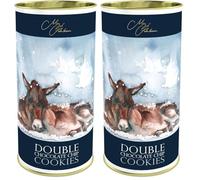 Meg Hawkins - The Winter Donkey, Double Chocolate Chip Biscuits, Extra Chocolaty, 160 g Drum (Pack of 2)