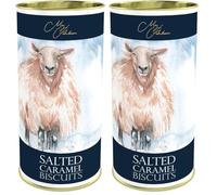 Meg Hawkins - The Winter Sheep, Salted Caramel Biscuits, Sweetly Salted, Decadent Treat, 160 g Drum (Pack of 2)