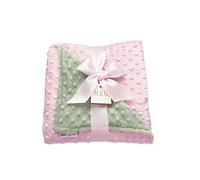 MEG Original Baby Girl Pink & Green Minky Dot Blanket
